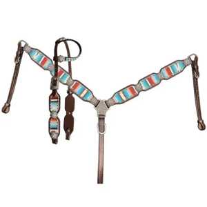 Classic Western Horse Headstall Genuine <b>Leather</b> Bridle <b>Tooled</b> <b>Leather</b> Conchos for Horse Riding Equestrian Sports Custom Sizes - Product Image 1