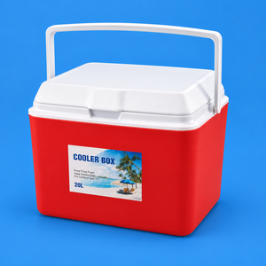 Glacière rectangulaire en plastique CAMPMATA 20L, isolée, légère, durable, non électrique, refroidissement passif, avec blocs de glace réutilisables pour - Product Image 1