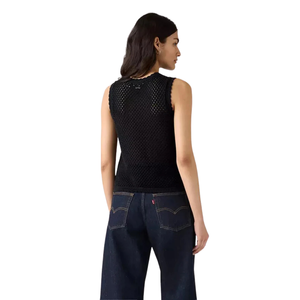 Suéter de punto de ganchillo para mujer, sin mangas, de malla texturizada, ligero, transpirable, antiarrugas, elegante, para otoño - Product Image 4