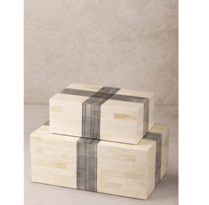Boîte à bijoux en os incrusté à motif personnalisé, solution de rangement décorative de luxe - Product Image 2