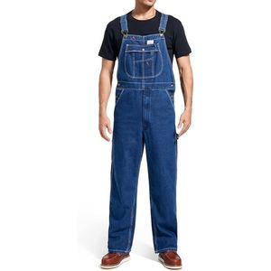 Overoles de Mezclilla para Hombre, Pantalones Cargo, Jeans Holgados y Elegantes con Múltiples Bolsillos, para Toda Temporada, 100% Algodón - Product Image 1