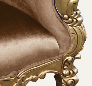 Silla de Trono de Diseño Antiguo, Hecha a Mano con Madera de Caoba Sólida, Tapizada de Lujo para Sala de Estar y Apartamento - Product Image 4