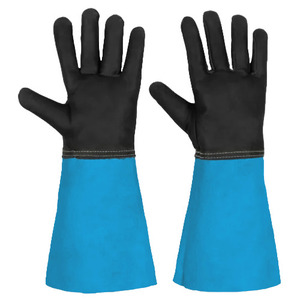 Gants de protection anti-chaleur et anti-étincelles en cuir pleine fleur et croûte de vache de qualité supérieure, certifiés CE, à manchette longue, pour soudage TIG, MIG, Argon - Product Image 6