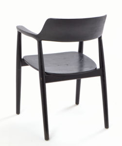 Chaise de restaurant en bois noir durable, écologique, imperméable, fauteuil, chaise d'appoint, chaise de salle à manger moderne, siège de café extérieur - Product Image 1