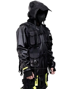 Chaqueta de invierno ciberpunk techwear personalizada para hombre 2026, cortavientos con cremallera, calefacción USB 5V, bolsillos cálidos, capucha, talla grande, lavada - Product Image 1