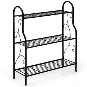 Supporto per Piante in Metallo a 3 Livelli con Decorazioni Intagliate - Product Image 5