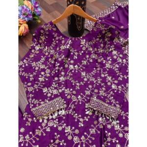 Tenue de soirée pour femmes de créateur Ensemble de costumes Sharara Séquence Brodée Travail - Product Image 5