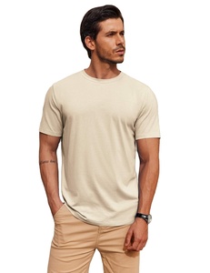 Camiseta de Algodón de Manga Corta Azul Claro para Hombre, con Bolsillo en el Pecho, Corte Regular, Estilo Casual, Cuello Redondo, Color Sólido, Secado Rápido - Product Image 4
