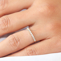 Bague de fiançailles, de mariage et d'anniversaire minimaliste pour femme, sertie d'un diamant de laboratoire rond de 0,25 ct, en or massif 14 carats, bande de 2 mm