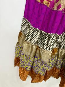 Patchwork <b>Silk</b> Maxi <b>Skirt</b>, Bohemian Long <b>Skirt</b>, Colorful Festival <b>Skirt</b>, Handmade <b>Silk</b> <b>Skirt</b>, Gift For Her - Product Image 2