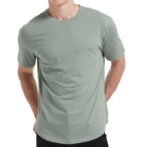 เสื้อยืดแขนสั้นสีพื้นสำหรับผู้ชาย RICSA INTERNATIONAL สีเขียวอ่อน ผ้าฝ้าย 100% ซับในโพลีเอสเตอร์ระบายอากาศ เสื้อลำลองสำหรับฤดูหนาว - Product Image 1