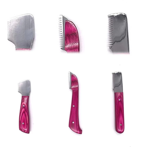 Dog Grooming Coat <b>Stripping</b> Knife Set 6 Stainless Steel Trimmer Tools with <b>Plastic</b> Handle Non-Slip Eco-Friendly - Product Image 5