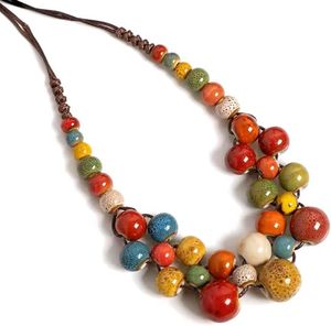 สร้อยคอ ALTAMASH CRAFT รุ่น Statement Chunky Senior กันน้ำ ทำจากเรซิ่น ประดับลูกปัดหลากสีสัน เหมาะสำหรับฤดูใบไม้ร่วง จัดส่งรวดเร็ว - Product Image 1
