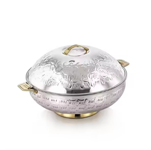 Round Wooden Casserole Pot With Stainless Steel Lid Bohemian Style Inlaid Shell Design Polished Finish - Product Image 4
