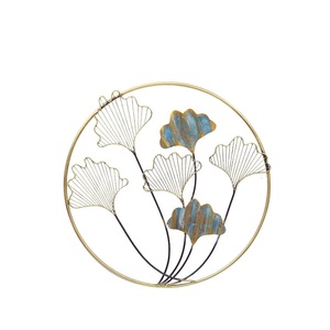 Nouvelle Vente : Décoration Murale Florale Vintage en Métal, Sculpture Murale Circulaire en Fil de Fer, Art Mural en Fer Forgé - Product Image 4