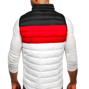 2025 New Custom Men's Winter Oem Outdoor Puffer Vest High Street Style Linen Shell Woolen Fabric <b>Warm</b> Sleeveless Jacket - Product Image 2