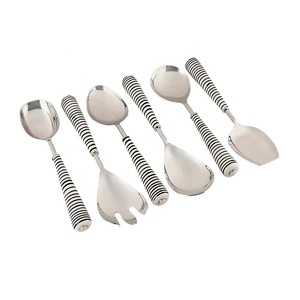 ชุดช้อนและส้อมมีด้ามจับดีไซน์แบบโบกมือด้วยเงินขัดเงา - Product Image 5