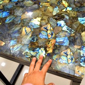 โคมไฟตั้งโต๊ะลาบราโดไรต์ขายส่ง หินคริสตัลตกแต่ง หินอัญมณีขัดเงา สำหรับตกแต่งบ้าน โรงแรม โต๊ะวางสตูล จากอินเดีย - Product Image 3