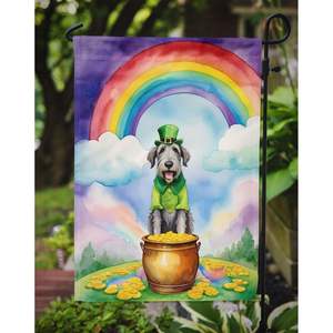 Irish Wolfhound St Patrick's Day Garden Flag Boîte aux lettres multicolore Bannière de cour décorative pour Patio Artwork pour parterres de fleurs Cour - Product Image 3