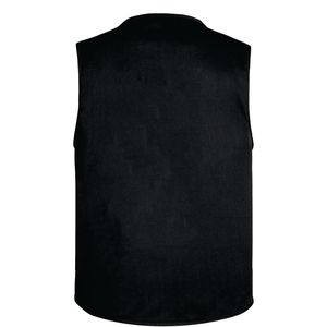 Men's Black Multi-pocket Cargo Vest V-neck Zipper Closure Casual Outdoor Wear 6-Pocket Design Solid Color Polyester Fabric - Product Image 3