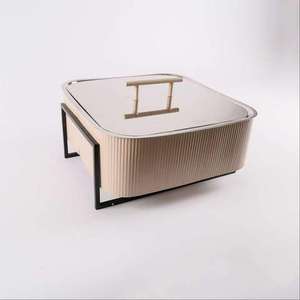 Hammered Copper Chafing Dish <b>Buffet</b> Food <b>Warmer</b> with Stand Rectangular Catering Server Hotel Restaurant <b>Buffet</b> Set - Product Image 1
