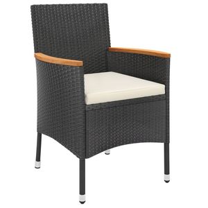 Set da pranzo con Patio in Poly Rattan nero da 11 pezzi con cuscini Set da giardino - Product Image 5