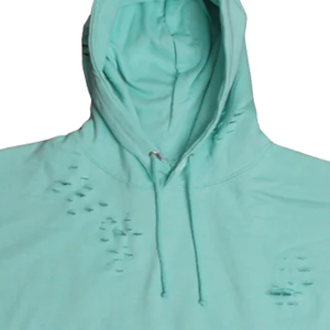 Sudadera con capucha verde menta desgastada, estilo oversize, streetwear, venta al por mayor, sudadera con capucha vintage desgastada - Product Image 5