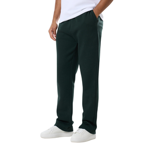 Men Full Zip Hooded Tracksuit With Straight Leg <b>Trousers</b> Relaxed Fit Side Pockets Casual Wholesale Custom Two Piece Clothing Set - Product Image 4
