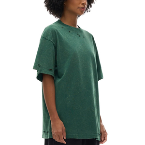 เสื้อยืดสตรีทแวร์คอตตอน 100% น้ำหนัก 230 กรัม พิมพ์ลายโลโก้ตามสั่ง สไตล์วินเทจ ทรงโอเวอร์ไซส์ สำหรับผู้หญิงและผู้ชาย ผ้าฟอกสีหนัก คอกลม แต่งยับ - Product Image 3