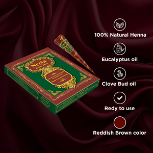 Conos de Henna Neeta, 12 Unidades – Tinte para el Cabello en Pasta 100% Natural Listo para Usar, Color Marrón Rojizo (23g) para Teñir el Cabello en Específicos Puntos - Product Image 5