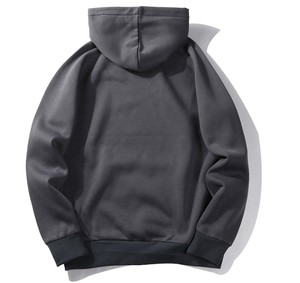 Sweat-shirt à capuche pour homme, couleur unie, coton, tissu molletonné, décontracté, vêtement d'automne, coupe classique, avec poche - Product Image 2