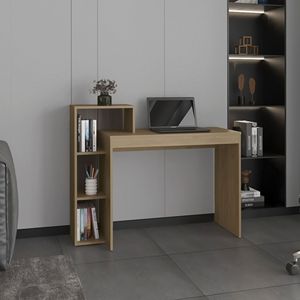 Britt 43 \ "ampia scrivania in rovere naturale con quattro ripiani per il soggiorno dell'home Office o la configurazione dei giocatori - Product Image 1