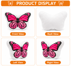 Almohada de Peluche Suave con Diseño de Mariposa, Material Velboa, Relleno de Algodón PP, 31-50cm, Unisex, Regalo de Acción de Gracias, Personalizable OEM - Product Image 3