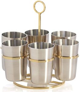 Shot <b>glasses</b> metal shot stand <b>tequila</b> party accessories liquor serving tray cocktail serving set farmhouse bar decor vintage - Product Image 2