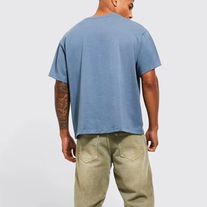 Manufacturer 250 300 GSM Blank <b>Box</b> Tee T Shirt <b>Drop</b> Shoulder Boxy Fit Crop TShirt Oversized 100% Cotton T-shirt for men - Product Image 4