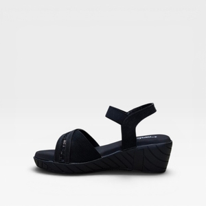 Sandales à talon compensé élégantes et confortables pour femmes, design nœud tendance, à enfiler, coussinets souples, antidérapantes, légères, pour usage quotidien, élégantes - Product Image 4