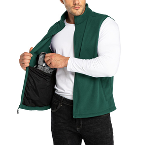 Gilet en polaire pour homme sur mesure, respirant, léger, fermeture éclair, logo personnalisé, couleur au choix, vêtement d'extérieur, prix abordable, gilet doublé en polaire pour homme - Product Image 3
