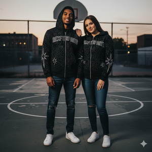 เสื้อฮู้ด Rex Fit Sports ผ้าฟลีซหนานุ่ม สไตล์ใหม่สำหรับฤดูหนาว ประดับด้วย Rhine stone  รับทำโลโก้ตามสั่ง บริการ OEM เสื้อฮู้ดซิปสำหรับผู้ชาย - Product Image 1