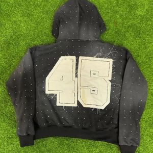 เสื้อกันหนาวผ้าฝ้าย100% วินเทจซักกรดกันลมระบายอากาศได้ดีสำหรับฤดูหนาวผ้าคอตตอนแบบปรับแต่งได้ปักลาย - Product Image 5