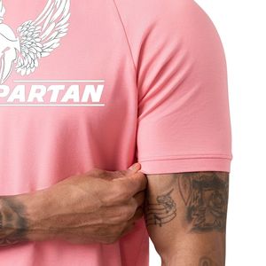 Men’s Pink Active Training T Shirt Short Sleeve Lightweight Breathable Running Fitness Workout Gym Casual Sportswear Tee - Product Image 6