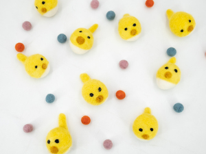 เครื่องประดับหัวลูกเจี๊ยบสีเหลืองทำมือจากผ้าสักหลาดและเส้นด้ายสำหรับพวงมาลัยอีสเตอร์และของตกแต่งตามฤดูกาลสำหรับเด็ก (ขายส่ง) - Product Image 5