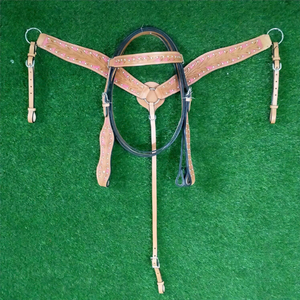Conjunto de Cabezada y Pechopetral de Cuero de Alta Calidad Premium Disponible a Precio de Mayoreo para Equitación - Product Image 1
