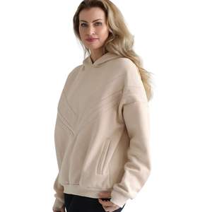 Sweat à capuche de grossesse oversize en molleton polyester/coton uni, confortable, décontracté, respirant, avec accès facile - Product Image 5