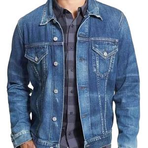 Chaquetas de mezclilla desgastadas para hombres con decoración de botones de Estilo Vintage duradero Versátil Casual Cool Look Mastering - Product Image 1