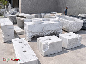 Lavabo de Mármol Tallado a Mano de Lujo Moderno - Lavabo Independiente Premium para Muebles de Baño en Hoteles, Resorts y Villas - Product Image 5