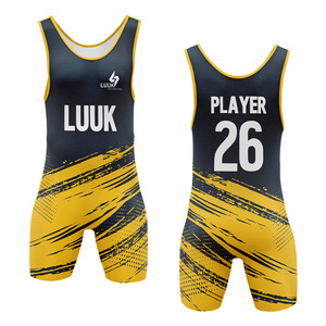OEM ODM American Team <b>Wrestling</b> <b>Singlet</b> One Piece Uniform Sublimation Printed Stretchable Breathable 100% Polyester <b>Singlet</b> - Product Image 4