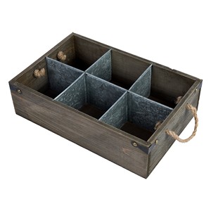Porte-crate à vin rustique en bois de manguier, 6 bouteilles, artisanal, vente en gros - Product Image 3