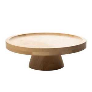 Two-<b>Tier</b> <b>Cake</b> <b>Stand</b> Handmade Wooden Multi-Layer Dessert Display Round Shape Natural Finish - Product Image 6