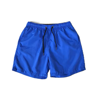 Short de bain tricoté pour homme, bordeaux uni, en polyester/coton, mi-long, respirant, séchage rapide, avec cordon de serrage, sportif, longueur genou, avec poches