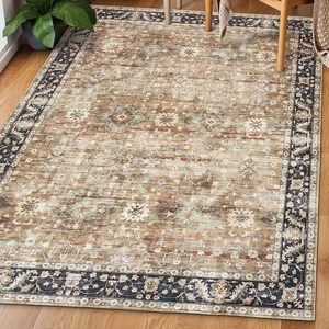 Tappeto Lavabile in Poliestere a Pelo Corto GarveeHome 6x9, Stile <span class=keywords><strong>Orientale</strong></span> Rustico, Resistente alle Macchie, Antiscivolo per Soggiorno - Product Image 3